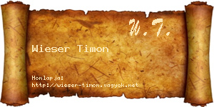 Wieser Timon névjegykártya